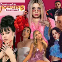 Montaje de cantantes españoles favoritos de la generación Z, con Aitana, Bad Gyal, Quevedo y más.