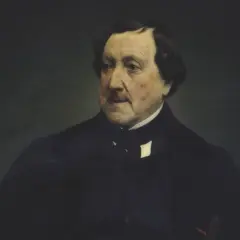 Retrato de un hombre con traje oscuro, quizás el compositor de las óperas de Rossini, con mirada pensativa.