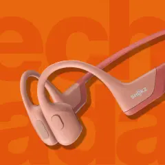 Auriculares Shokz de conducción ósea en color rosa, perfectos para escuchar música mientras te mantienes conectado con tu entorno.