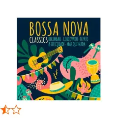 Ilustración vibrante de instrumentos musicales y elementos tropicales, celebrando el espíritu de **que es bossa nova**.