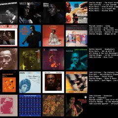 Los mejores discos de jazz: portadas icónicas de John Coltrane, Miles Davis, Charles Mingus y más.