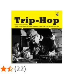 DJ mezclando vinilos, portada de álbum "Trip-Hop Classics By Trip-Hop Masters" con nombres de grupos como Bonobo y Gotan Project.
