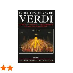 Guía de las óperas de Verdi, con imágenes de una puesta en escena y una reseña de 5 estrellas.