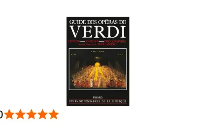 Guía de las óperas de Verdi, con imágenes de una puesta en escena y una reseña de 5 estrellas.