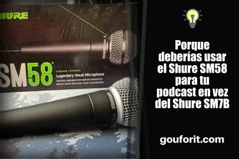 Dos micrófonos Shure SM58, uno en su caja, son un micrófono de presión ideal para podcasts.