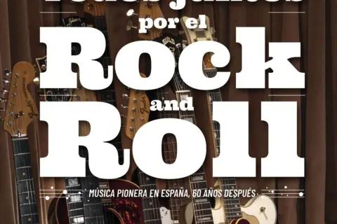 Guitarras icónicas forman el fondo de "Rock and Roll", celebrando la música pionera en España.
