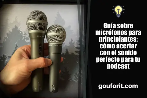 Mano sujeta dos micrófonos, mostrando sus partes. Guía para principiantes sobre cómo elegir el micrófono ideal para tu podcast.