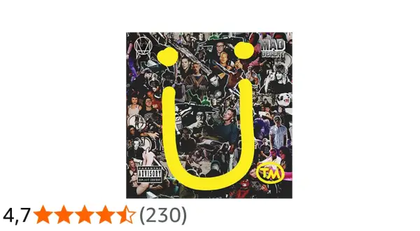 Collage de fotos con un gran símbolo amarillo en forma de U, con el texto "MAD DECENT" y "jack u" visible.