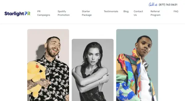 Artistas como Post Malone, Dua Lipa y A Boogie wit da Hoodie promociona tu musica con Starlight PR.