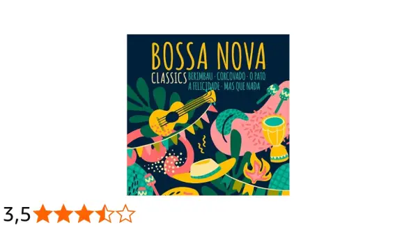 Ilustración vibrante de instrumentos musicales y elementos tropicales, celebrando el espíritu de **que es bossa nova**.