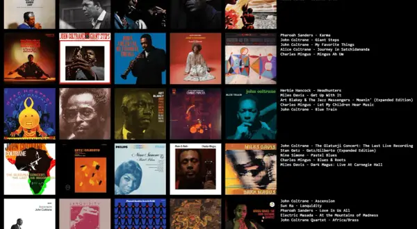 Los mejores discos de jazz: portadas icónicas de John Coltrane, Miles Davis, Charles Mingus y más.