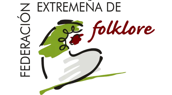 Logo de la Federación Extremeña de Folklore, con un diseño abstracto que evoca la riqueza de la historia del folklore extremeño.