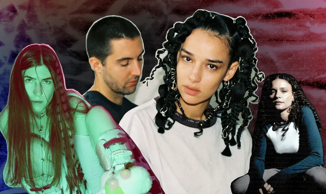 Cuatro personas, evocando la est&eacute;tica de grupos de trip hop, posan en un collage con fondos texturizados.