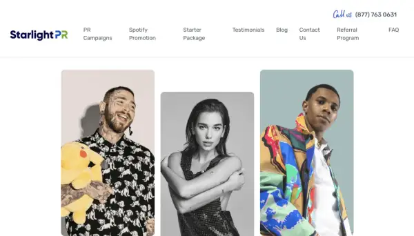 Artistas como Post Malone, Dua Lipa y A Boogie wit da Hoodie promociona tu musica con Starlight PR.